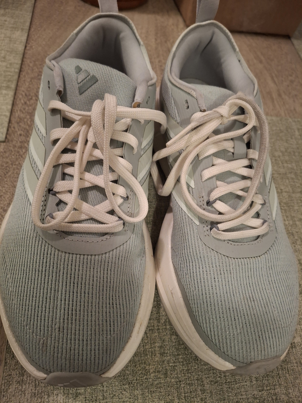 adidas Women's Light Gray and White Sneakers